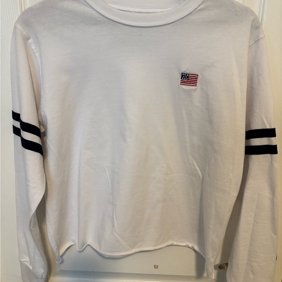 Mighty Fine White Long Sleeve Tee with Black Stripes - Picture 1 of 2